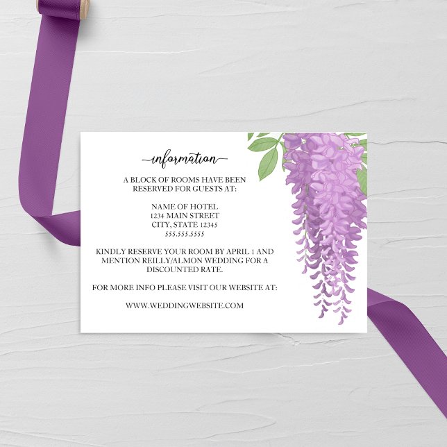 Cartão De Informações Wisteria Wonder Wedding (Criador carregado)
