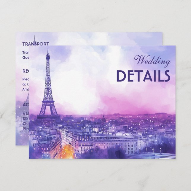 Cartão De Informações With DETAILS Amour Éternel à la Parisienne (Frente/Verso)