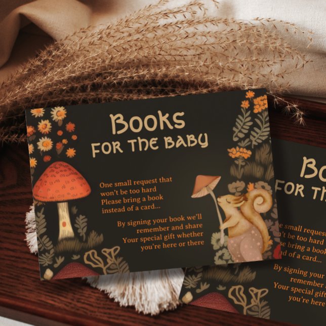 Cartão De Informações Woodland Animal Encantado Traga um Livro para Bebê (Criador carregado)