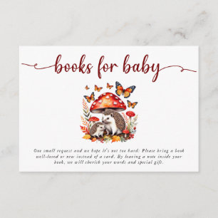 Cartão De Informações Woodland Autumn Hedgehog Livros Chás de fraldas
