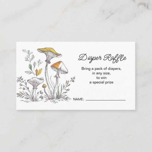 Cartão De Informações Woodland Baby Shower Diaper Raffle (Frente)