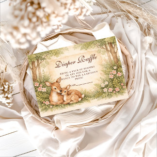 Cartão De Informações Woodland Deer Diapper Raffle