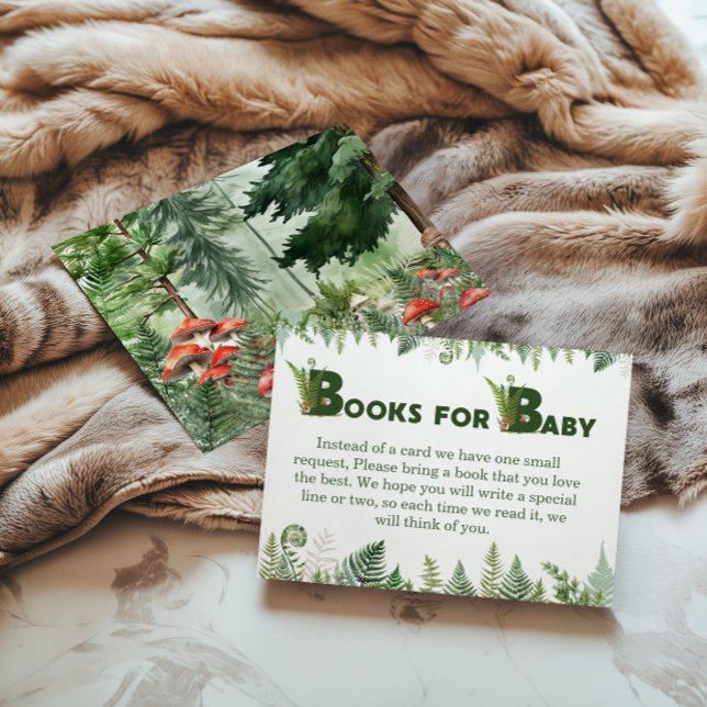 Cartão De Informações Woodland Fern Books for Baby Forest Green Mushroom (Criador carregado)