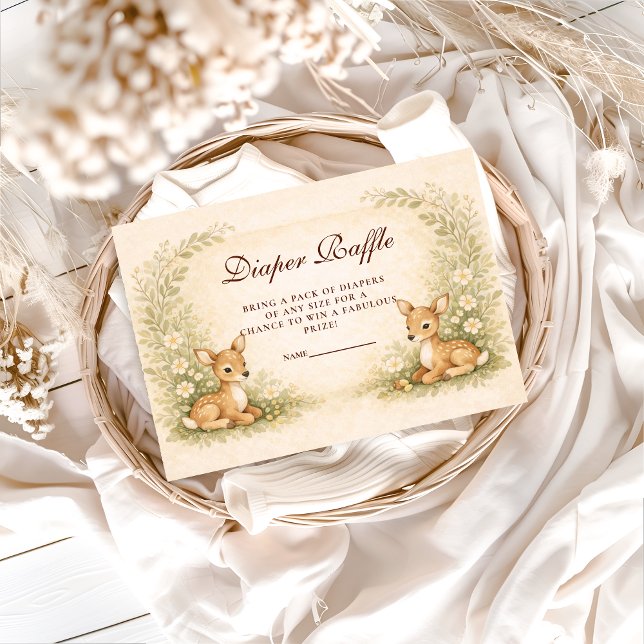 Cartão De Informações Woodland Forest Diapper Raffle (Criador carregado)