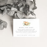 Cartão De Informações Woodland Fox Baby Shower Book Request Cards<br><div class="desc">Use these invitation insert cards to invite baby shower guests to bring a book for the baby instead of a card. Simple woodland inspired design features a sweet watercolor fox curled up on a bed of soft green eucalyptus leaves and foliage. Includes a short poem explaining the book request and...</div>