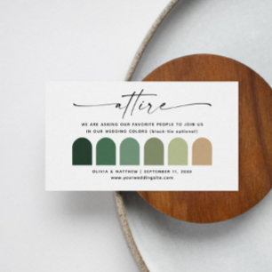 Cartão De Informações Woodland Green Wedding Inserir QR   Paleta de pneu