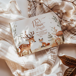 Cartão De Informações Woodland Oh Deer Forest Diapper Raffle