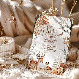 Cartão De Informações Woodland Oh Deer Forest Diapper Raffle
