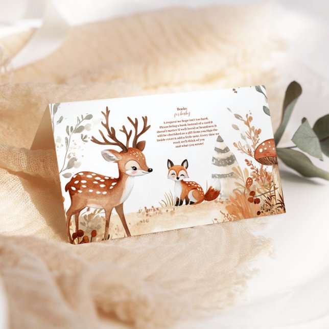 Cartão De Informações Woodland Oh Deer Forest Livros para Bebê (Criador carregado)