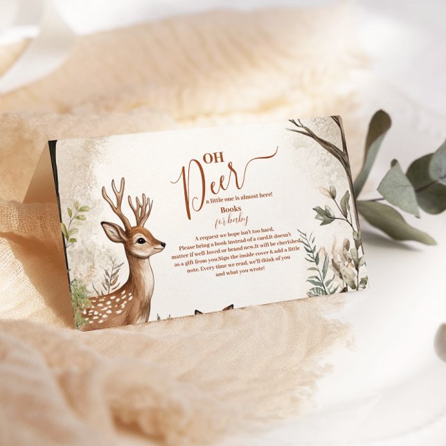 Cartão De Informações Woodland Oh Deer Theme Books para Bebê (Criador carregado)