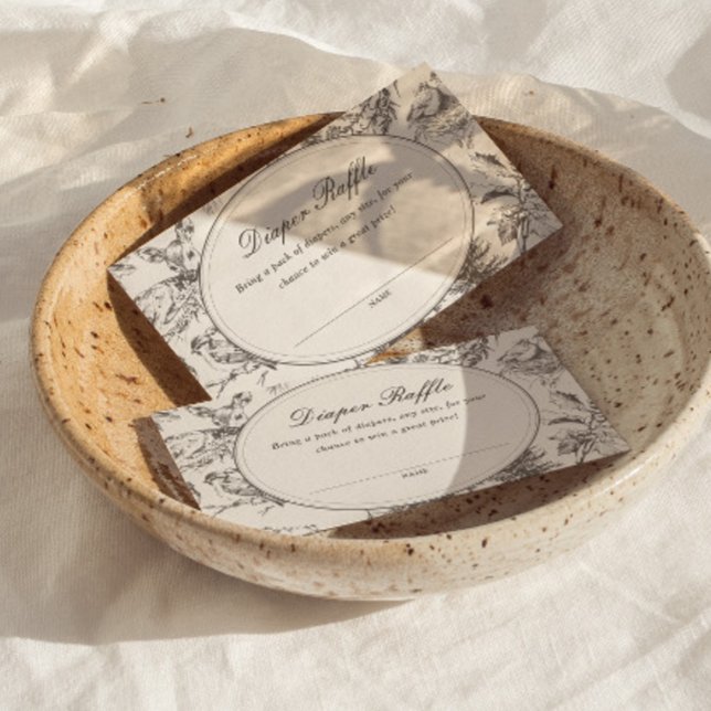 Cartão De Informações Woodland Sketched Allover Print Diaper Raffle (Criador carregado)