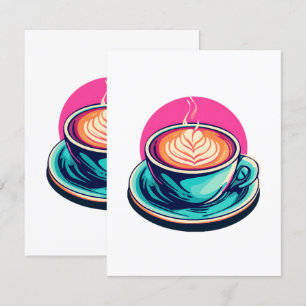 Cartão De Informações xícara de cappuccino