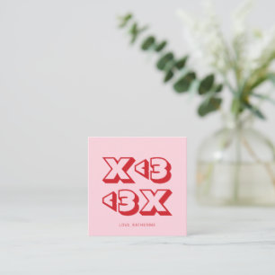 Cartão De Informações XOXO cor-de-rosa vermelho moderno coração ousado t