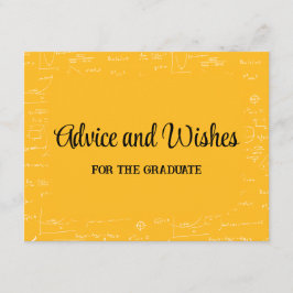 Cartão De Informações Yellow Math Graduation Party Advice for Graduate