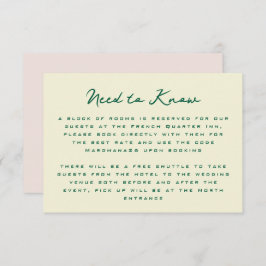 Cartão De Informações Yellow Pink Green Simple Additional Information 