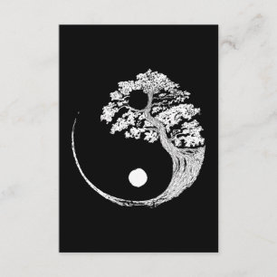 Cartão De Informações Yin Yang Bonsai Tree Japonês Budista Zen