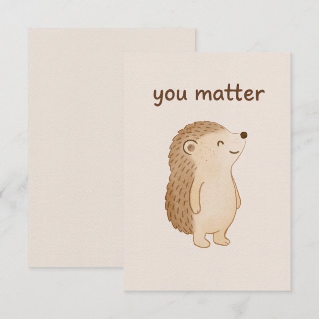 Cartão De Informações You Matter Hedgehog Mini Encouragement Card (Frente/Verso)