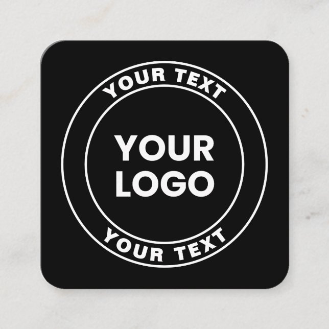 Cartão De Informações Your Uploaded Logo + Bold Circular Text  (Frente)