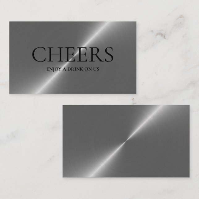 Cartão de Ingresso para Bebidas Grátis com Efeito  (Frente/Verso)