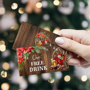Cartão de Ingresso para Festa de Natal com Bebida