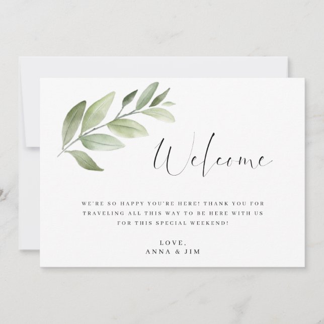 Cartão de Inserção Bag de Boas-vindas do Casamento (Frente)