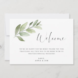 Cartão de Inserção Bag de Boas-vindas do Casamento