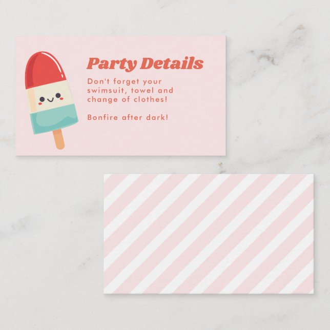 Cartão de Inserção de Aniversário do Picolé de Ver (Frente/Verso)