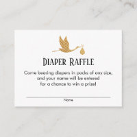 Cartão de Inserção de Bilhete de Rifas de Fraldas 