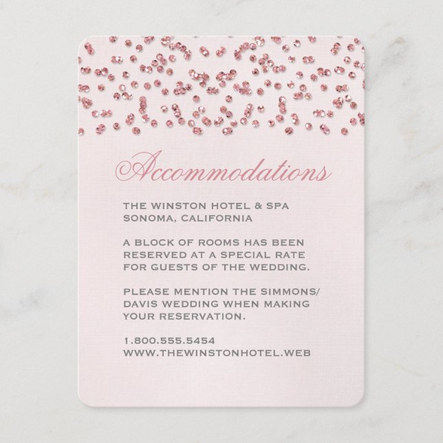 Cartão de Inserção de Casamento de Confetti com Ol (Frente)