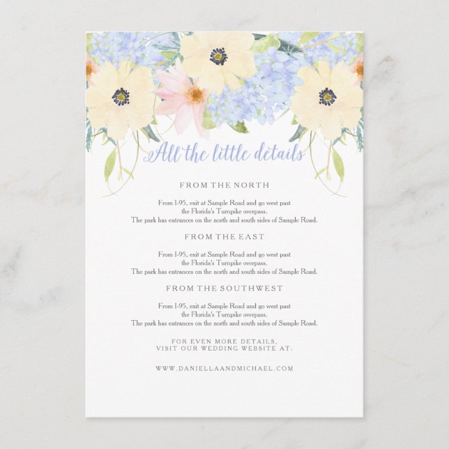 Cartão de Inserção de Casamento de Mola Floral Vin (Frente)