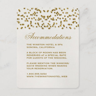 Cartão de Inserção de Casamento do Dourado Glamor