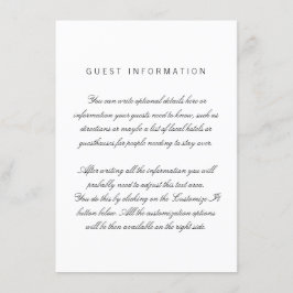 Cartão de Inserção de Casamento Elegante Branco Li