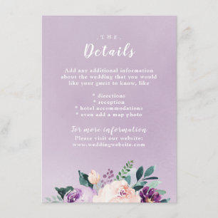 Cartão de inserção de casamento floral botânico em