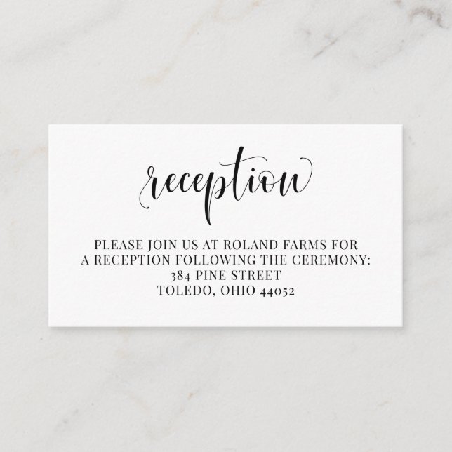 Cartão de Inserção de Convite de Casamento para Re (Frente)