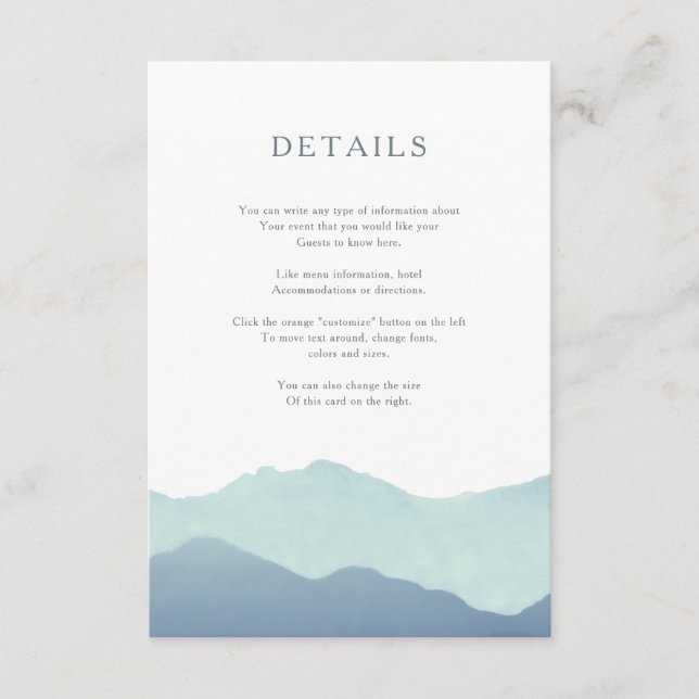 Cartão de Inserção de Cordilheira (Frente)