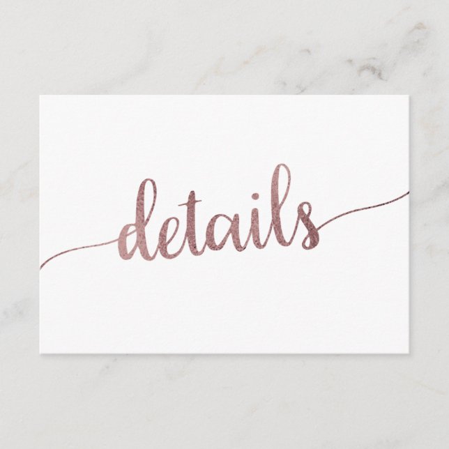 Cartão de Inserção de Detalhes do Casamento Dourad (Frente)