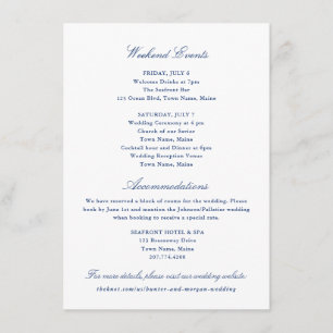 Cartão de Inserção de Eventos e Alojamentos de Fim