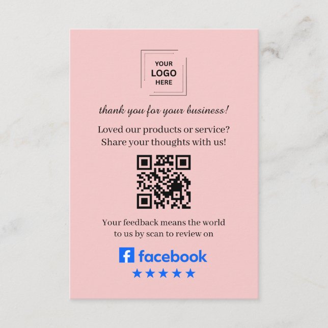 Cartão de Inserção de Feedback do Cliente QR da Av (Frente)