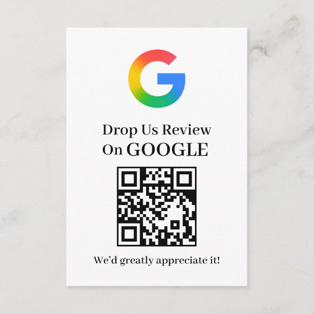 Cartão de Inserção de Feedback QR da Avaliação do  (Frente)