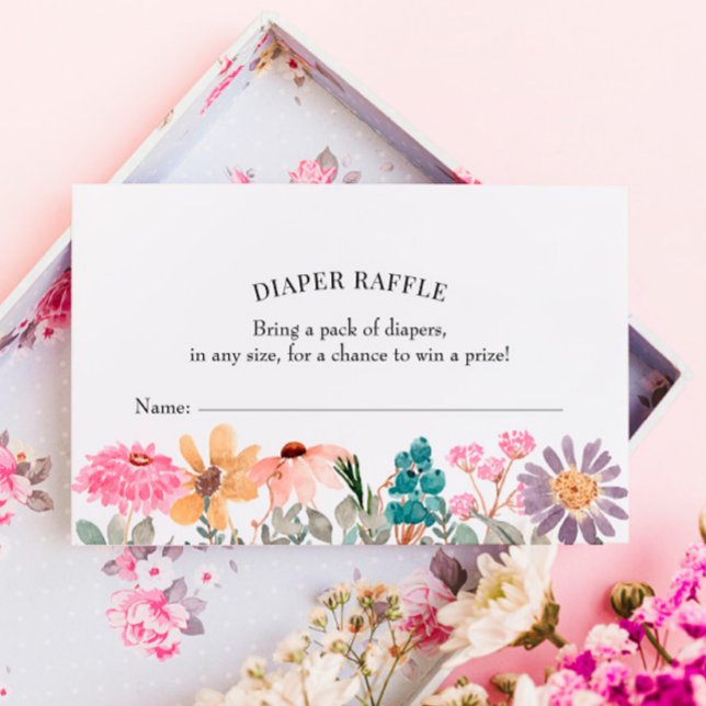 Cartão de Inserção de Fralda de Flor Selvagem (Criador carregado)