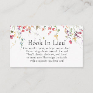 Cartão de Inserção de Livro para Chá de Bebê com F