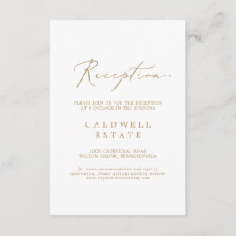Cartão de Inserção de Recepção de Caligrafia Doura