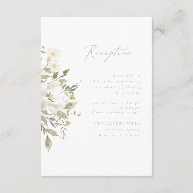 Cartão de Inserção de Recepção de Romance de Flor  (Frente)