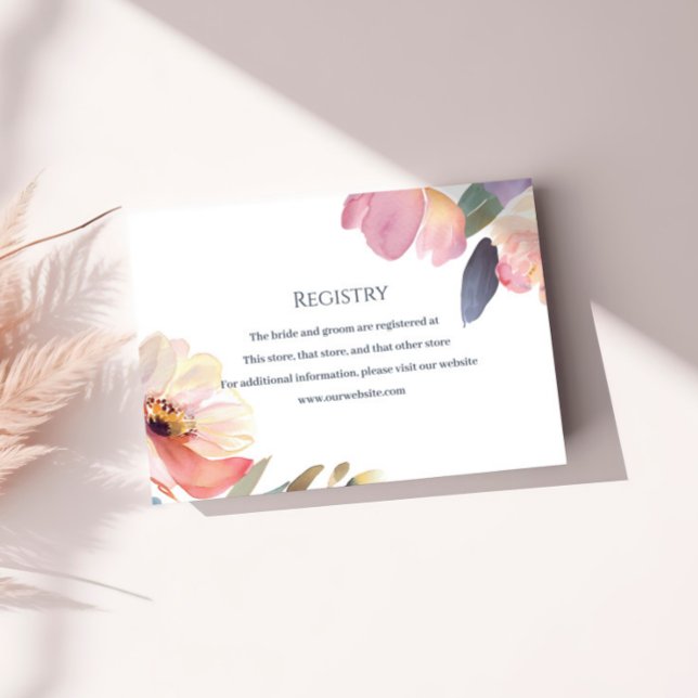 Cartão de Inserção de Registro Floral Brilhante (Criador carregado)