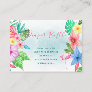 Cartão de inserção de rifa de fralda para chá de b