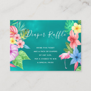 Cartão de inserção de rifa de fralda para chá de b