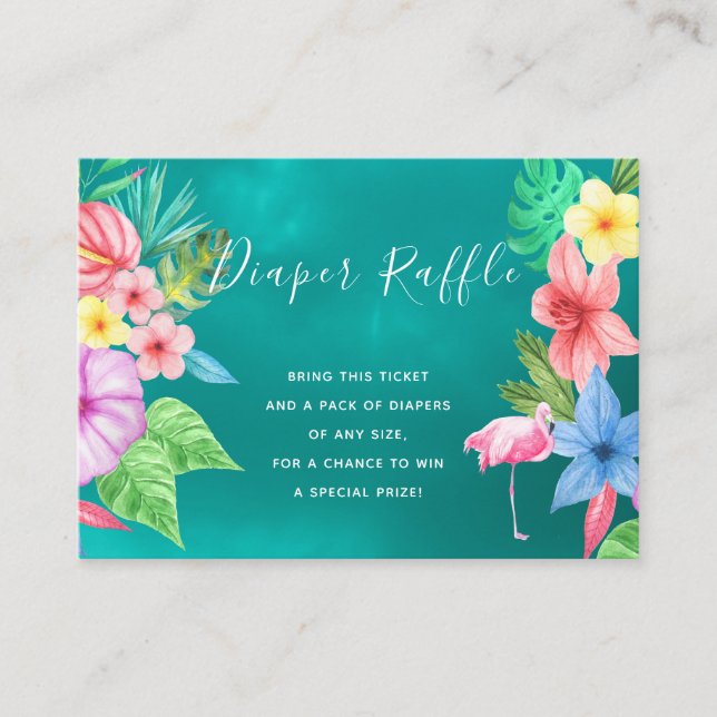 Cartão de inserção de rifa de fralda para chá de b (Frente)