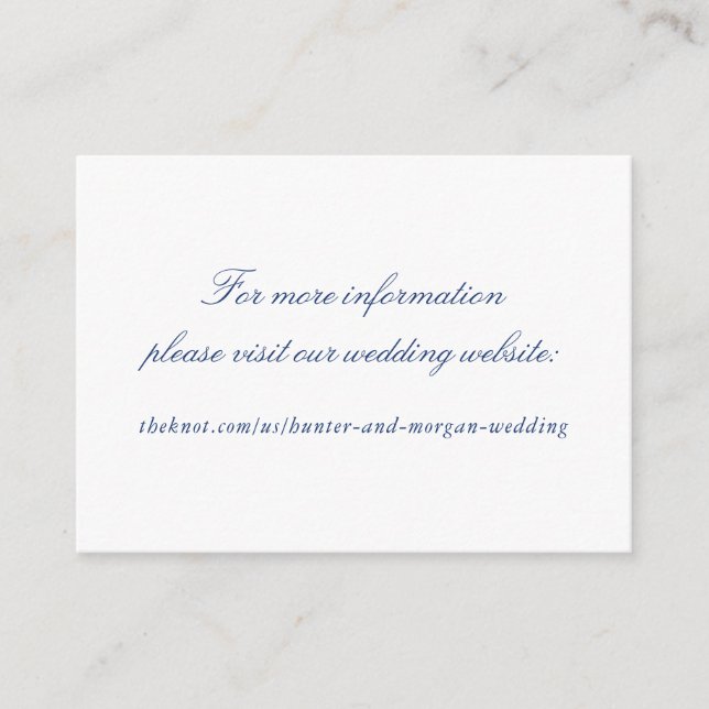 Cartão de Inserção de Site de Casamento Elegante S (Frente)