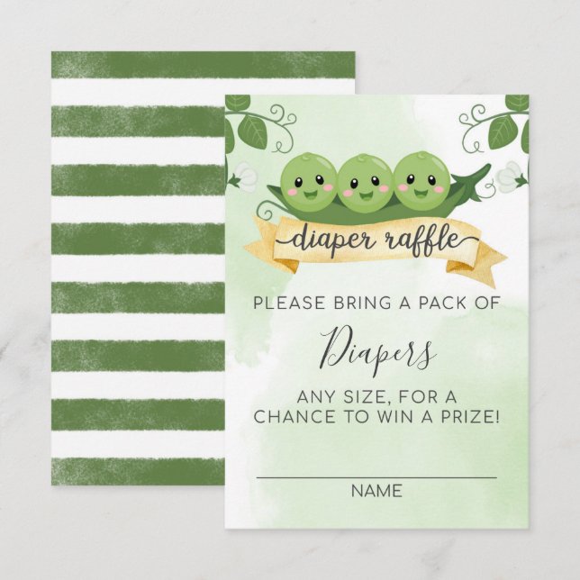 Cartão de Inserção de Sorteio de Fraldas Três Ervi (Frente/Verso)