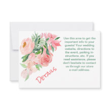 Cartão de Inserção Detalhado de Casamento Floral V